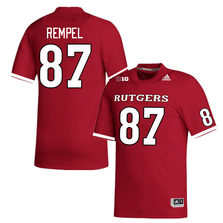 Men #87 Liam Rempel Rutgers Scarlet Knights College Football Jerseys Stitched Sale-Scarlet